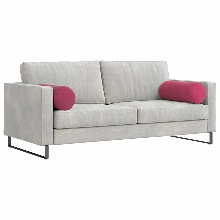 Coussins d'accent 2 pcs Bordeaux Ø 25 x 70 cm - 3