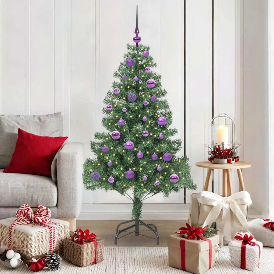 Sapin de Noël avec 150 LED avec support Vert 150 cm PVC