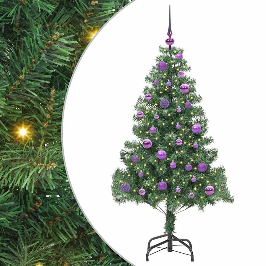 Sapin de Noël avec 150 LED avec support Vert 150 cm PVC - 2