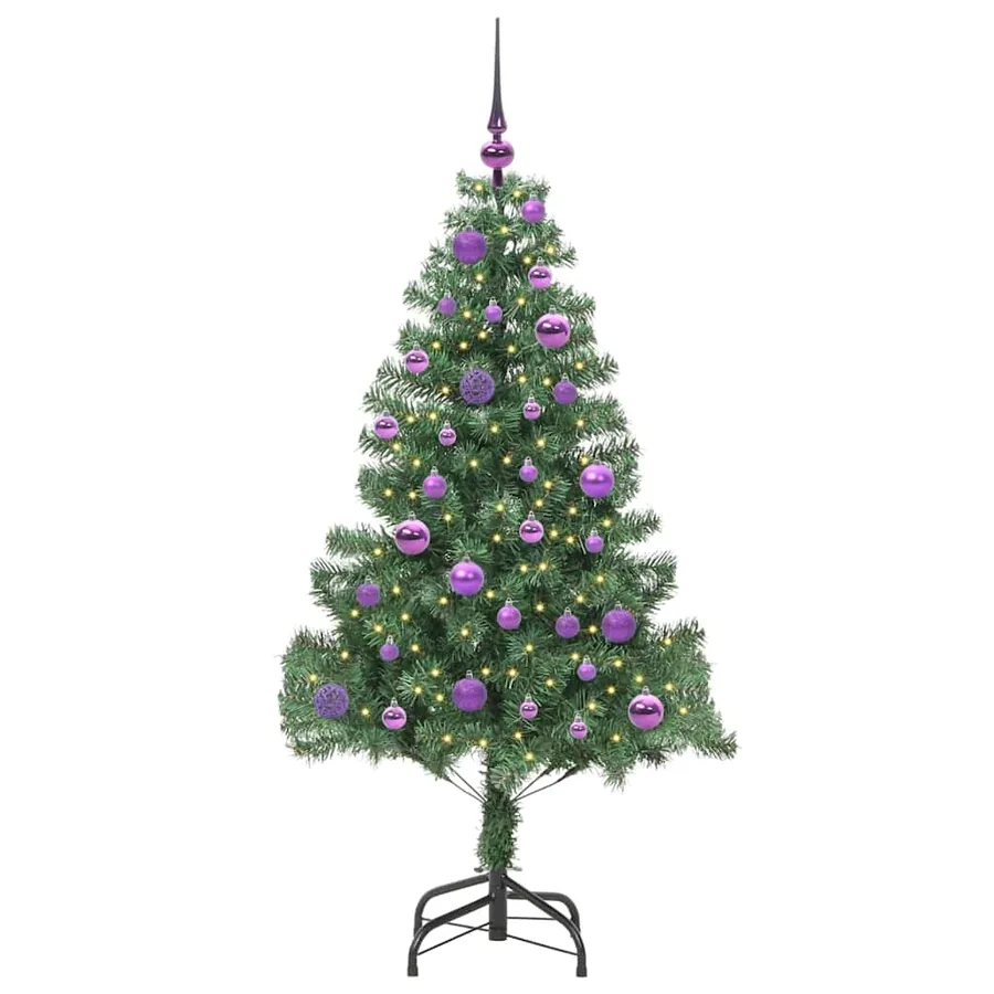 Sapin de Noël avec 150 LED avec support Vert 150 cm PVC - 3