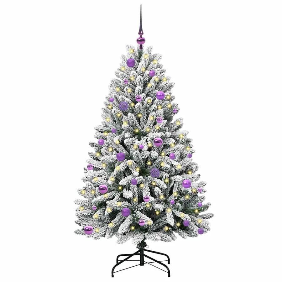 Sapin de Noël artificiel Vert et blanc 150 cm PVC et métal - 3