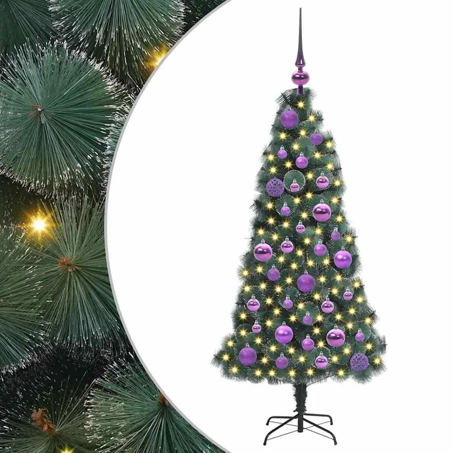 Arbre de Noël artificiel pré-éclairé avec set de boules 120 cm - 2