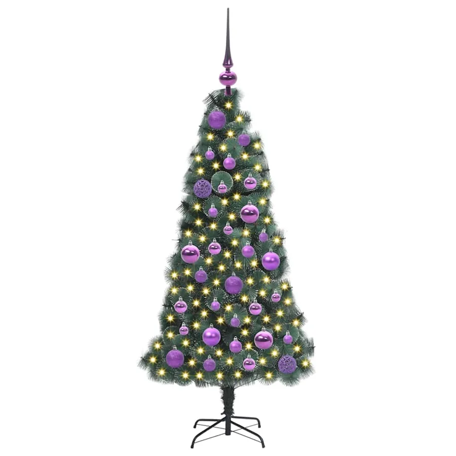 Arbre de Noël artificiel pré-éclairé avec set de boules 120 cm - 3