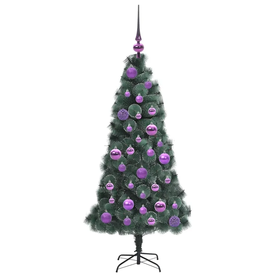 Arbre de Noël artificiel pré-éclairé avec set de boules 120 cm - 4