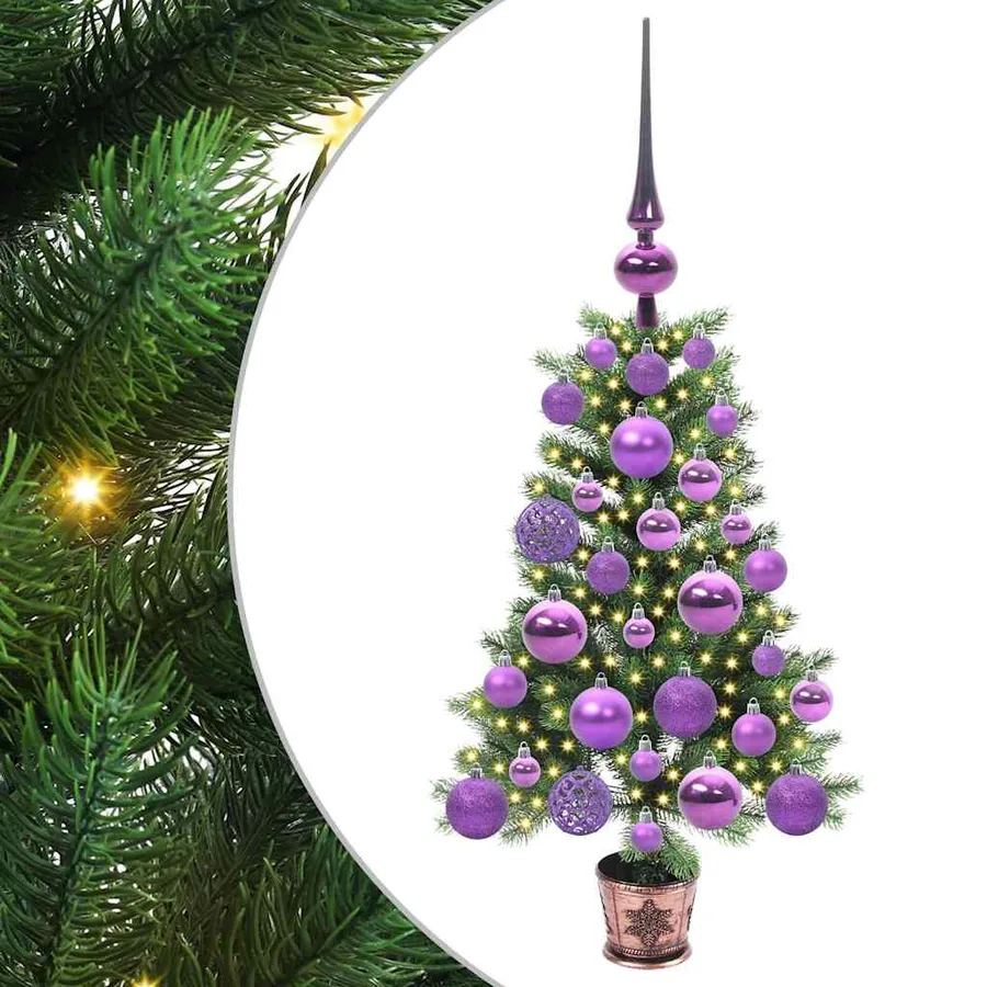 Sapin de Noël avec 150 LED avec support Vert 65 cm PE - 2