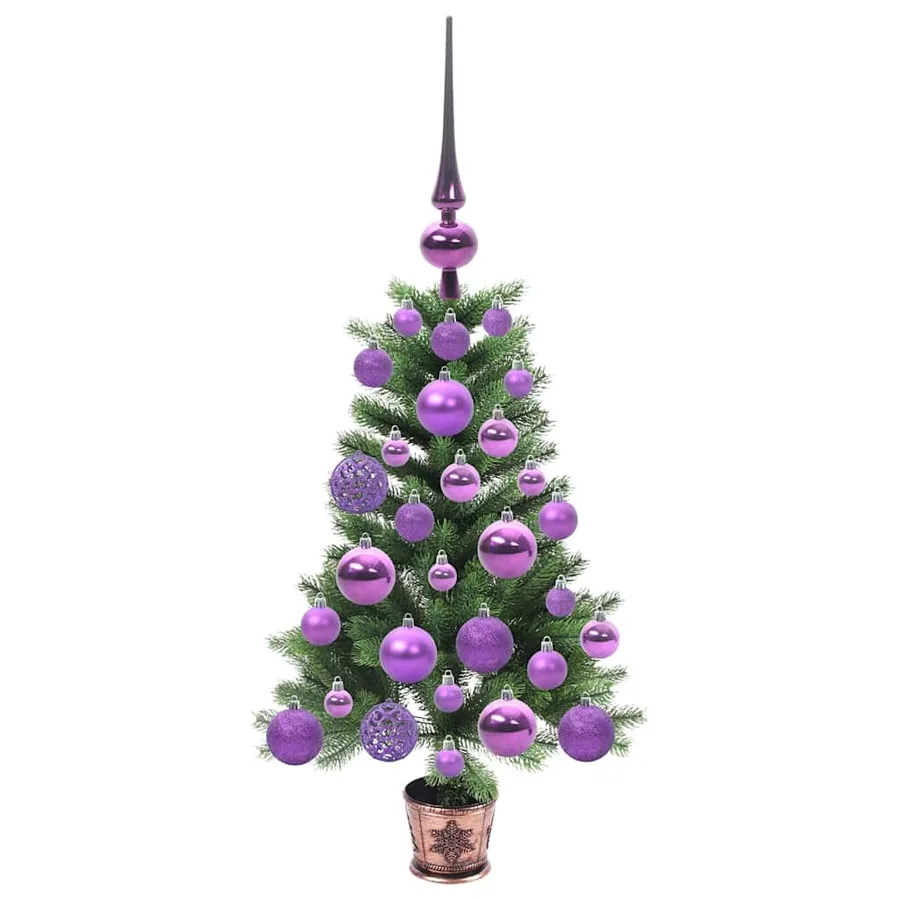 Sapin de Noël avec 150 LED avec support Vert 65 cm PE - 4