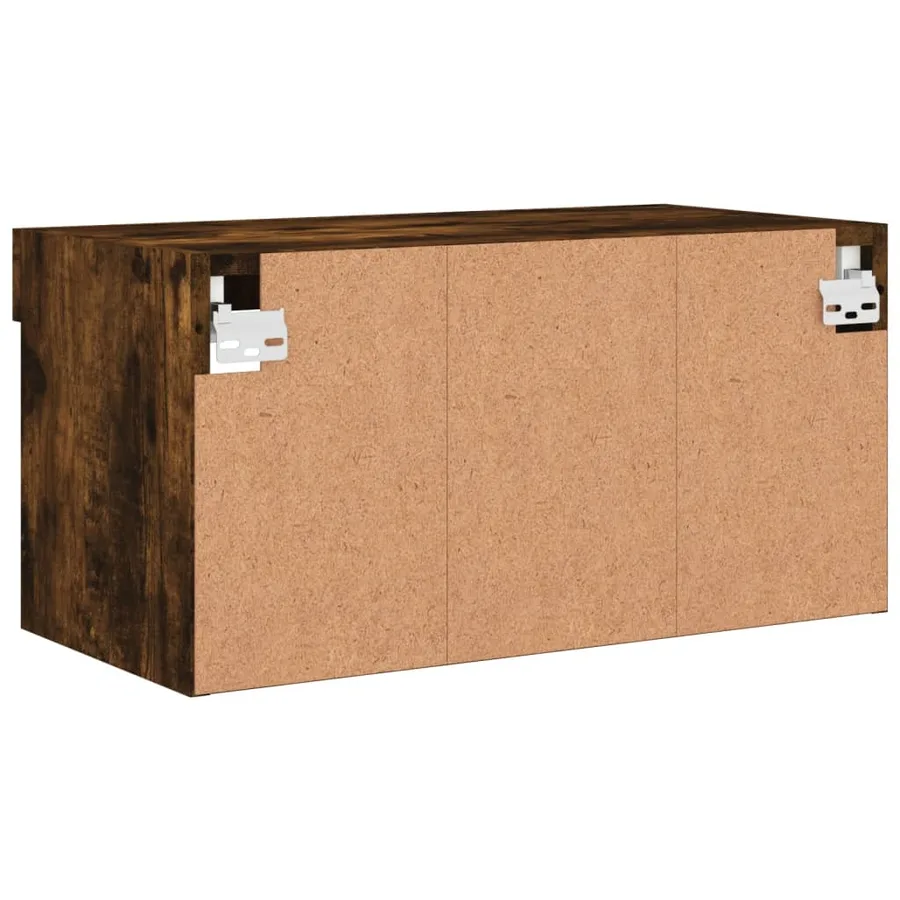 Meuble TV avec lumières LED chêne fumé 60x30x30 cm - 10