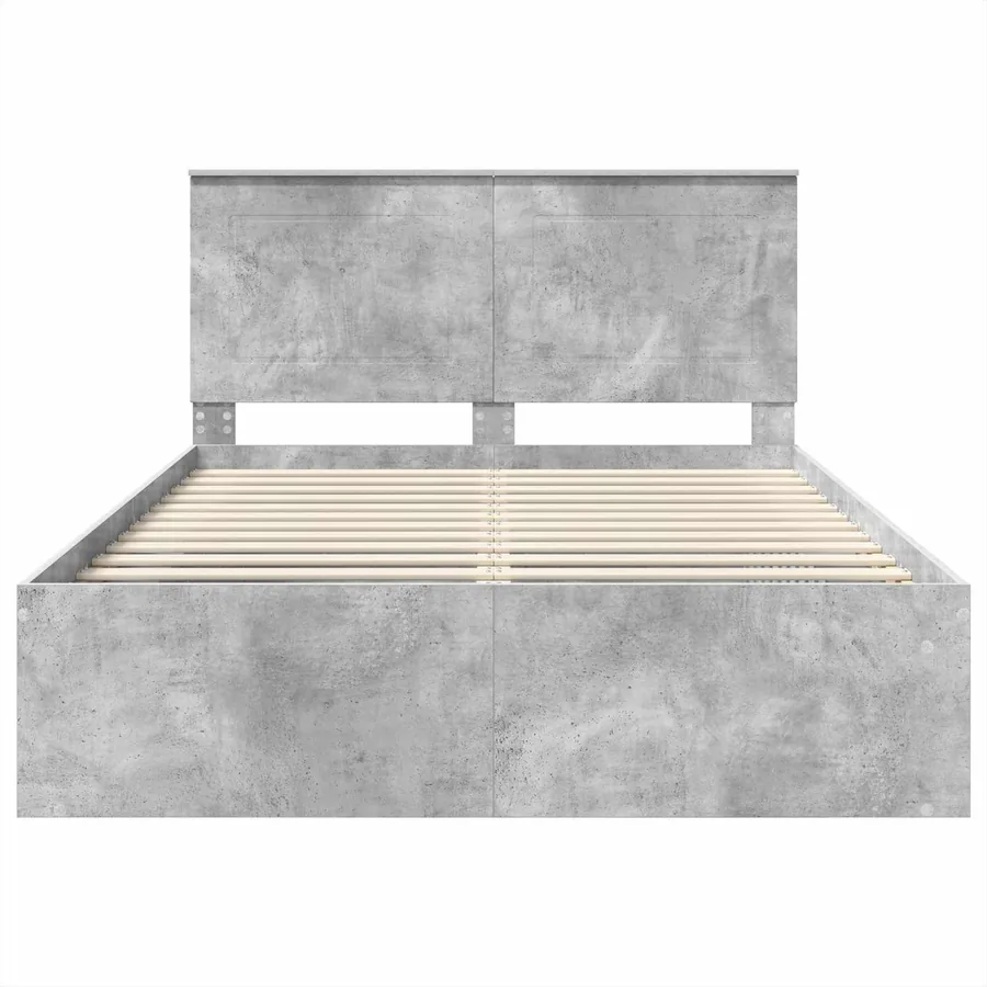 Cadre de lit Béton 140 x 200 cm Bois de pin massif - 7