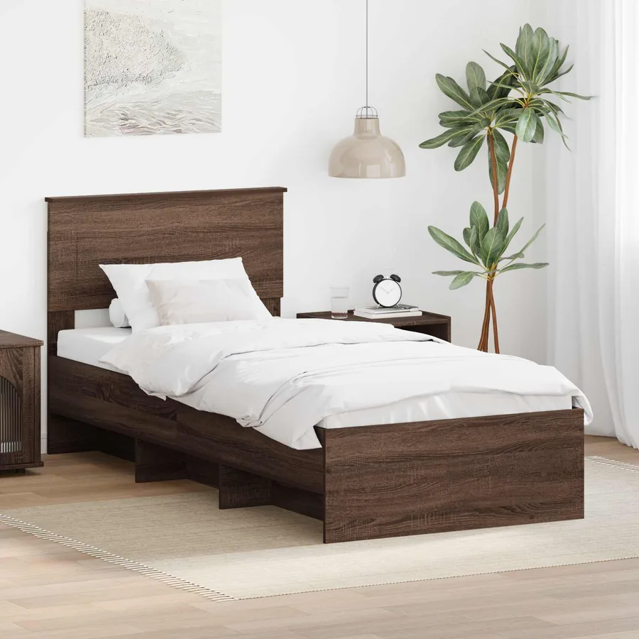 Cadre de lit Chêne brun 80 x 200 cm Bois d'ingénierie
