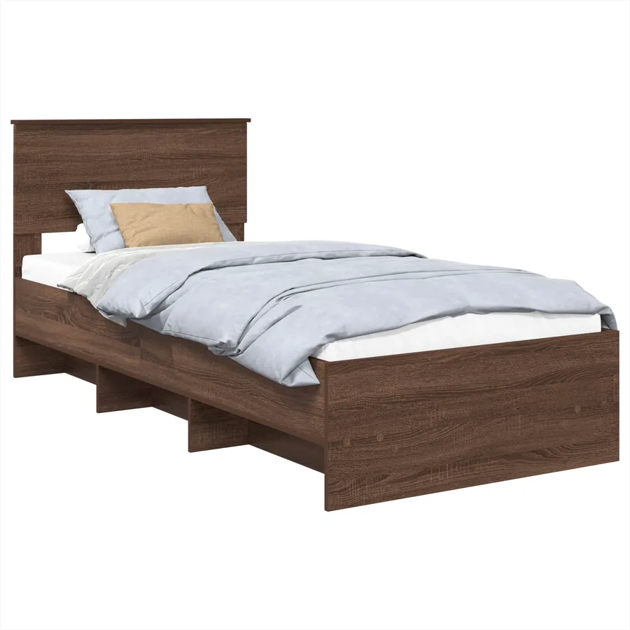Cadre de lit Chêne brun 80 x 200 cm Bois d'ingénierie - 2