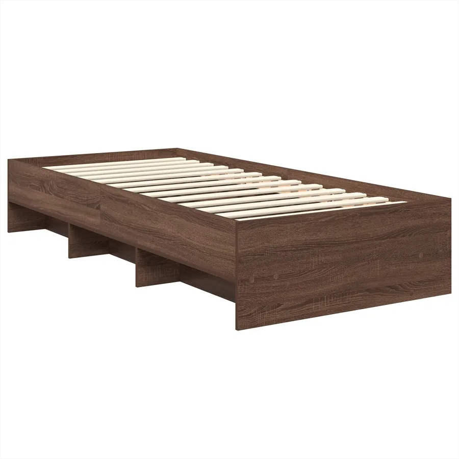 Cadre de lit Chêne brun 80 x 200 cm Bois d'ingénierie - 5