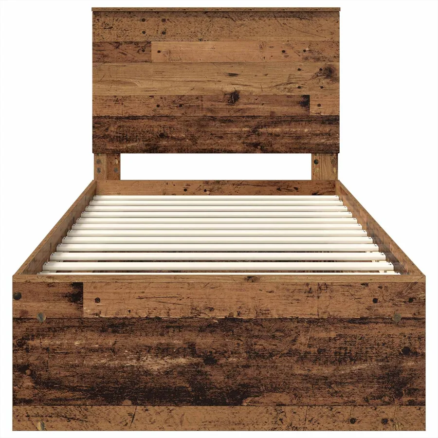 Cadre de lit Bois ancien 75 x 190 cm Bois de pin massif - 7