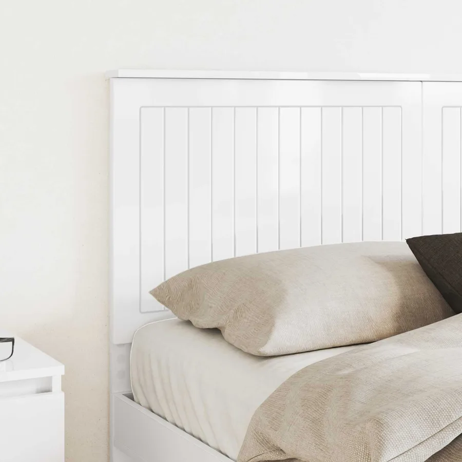Tête de lit Blanc Brillant 150 cm Bois d'ingénierie - 3