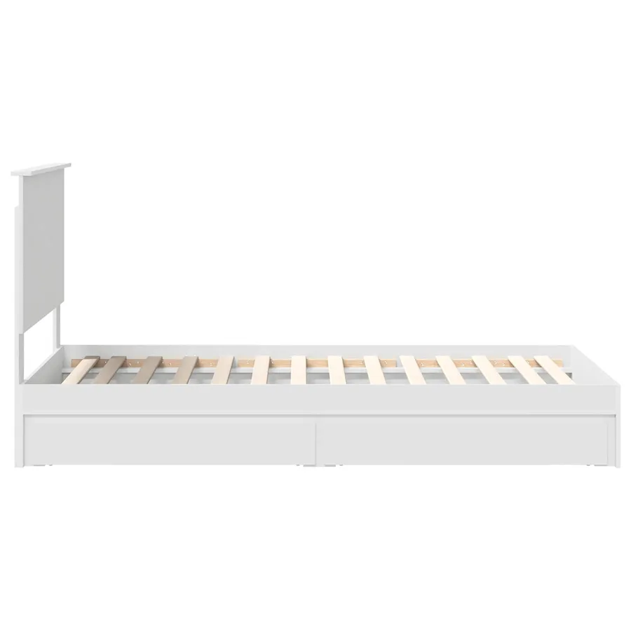 Lit de Rangement Blanc 90 x 200 cm Bois d'ingénierie - 9