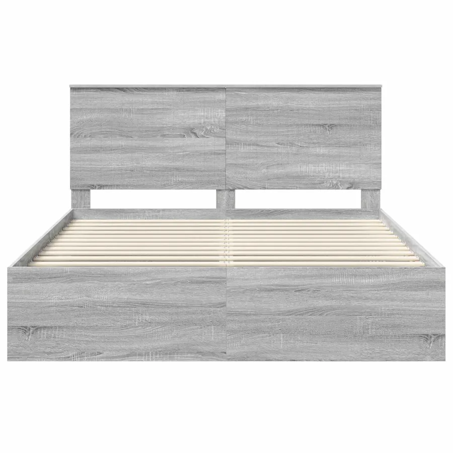 Cadre de lit Gris Sonoma 160 x 200 cm Bois de pin massif - 7