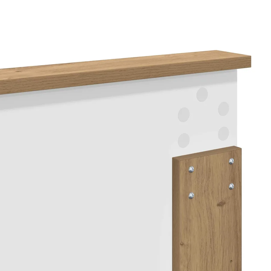 Cadre de lit Chêne artisan 150 x 200 cm Bois de pin massif - 11