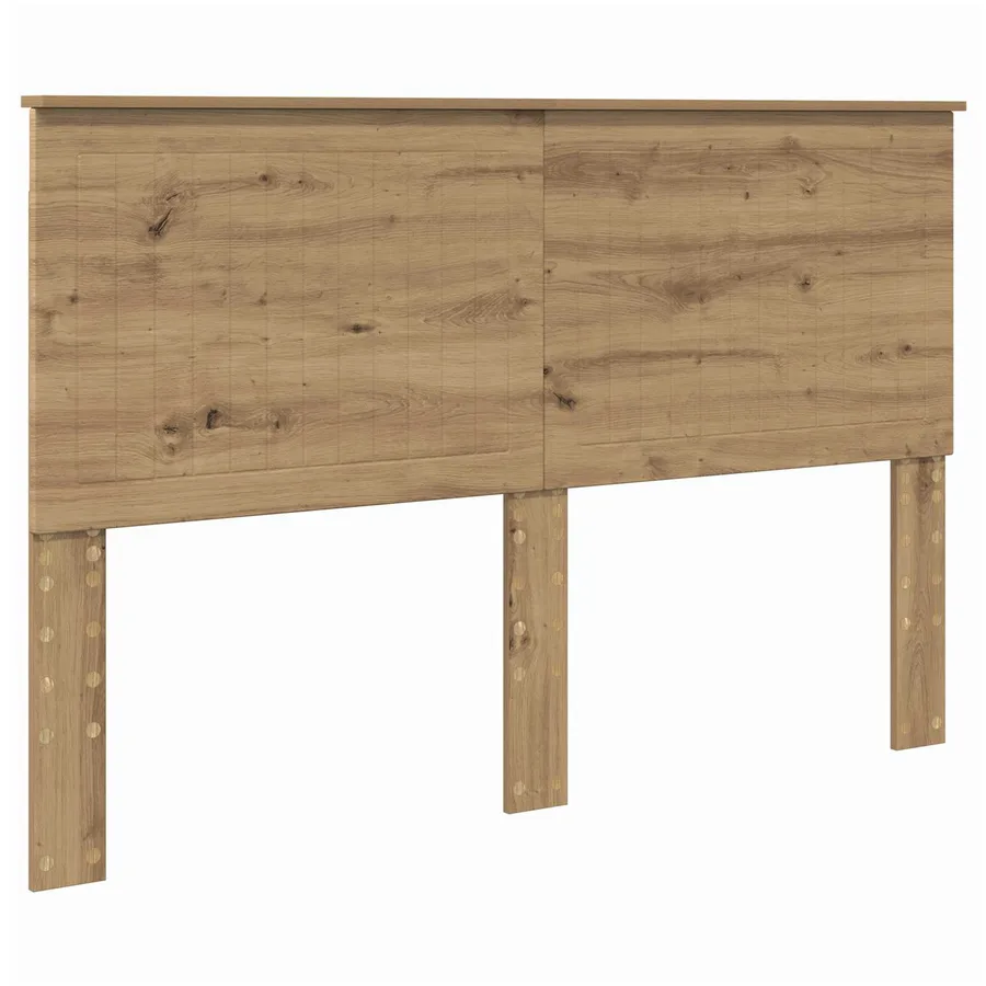 Cadre de lit Chêne artisan 150 x 200 cm Bois de pin massif - 6