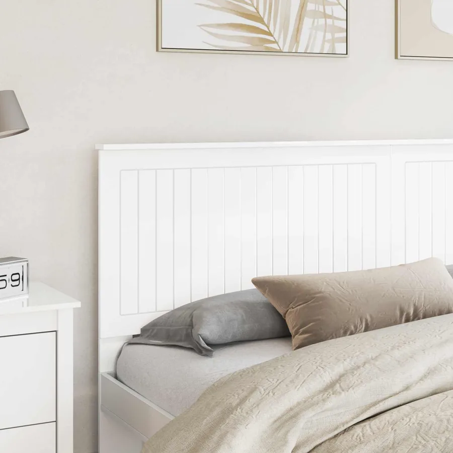 Tête de lit Blanc Brillant 200 cm Bois d'ingénierie - 3