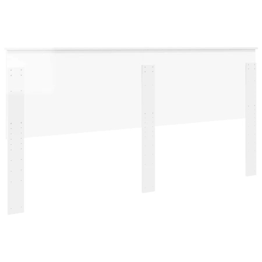Tête de lit Blanc Brillant 200 cm Bois d'ingénierie - 6