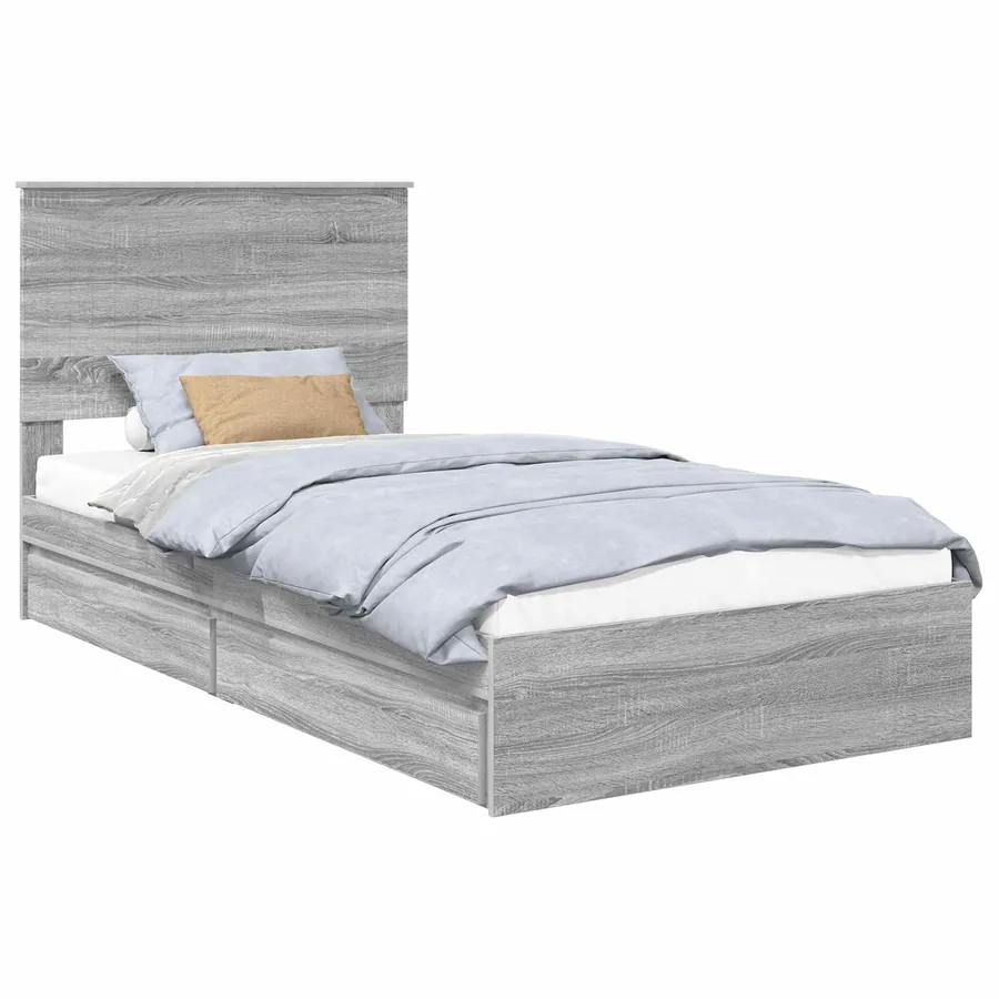 Lit de Rangement Gris Sonoma 100 x 200 cm Bois d'ingénierie - 2