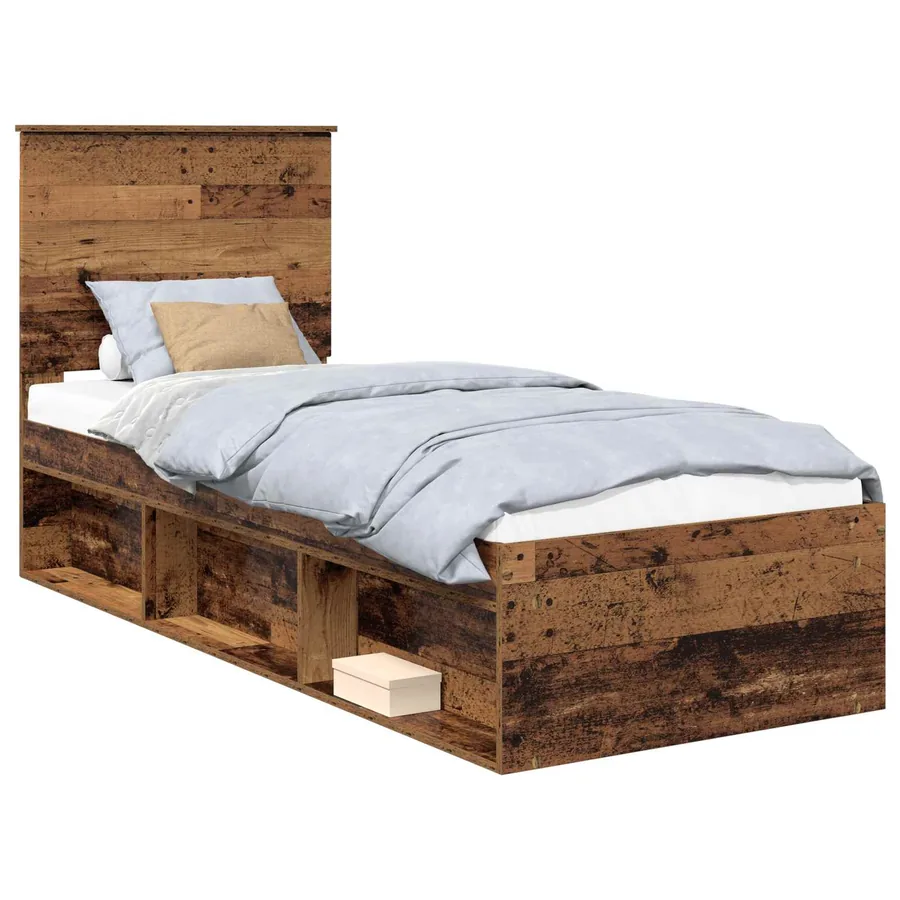 Cadre de lit Bois ancien 75 x 190 cm Bois de pin massif - 2