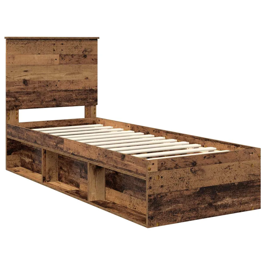Cadre de lit Bois ancien 75 x 190 cm Bois de pin massif - 4