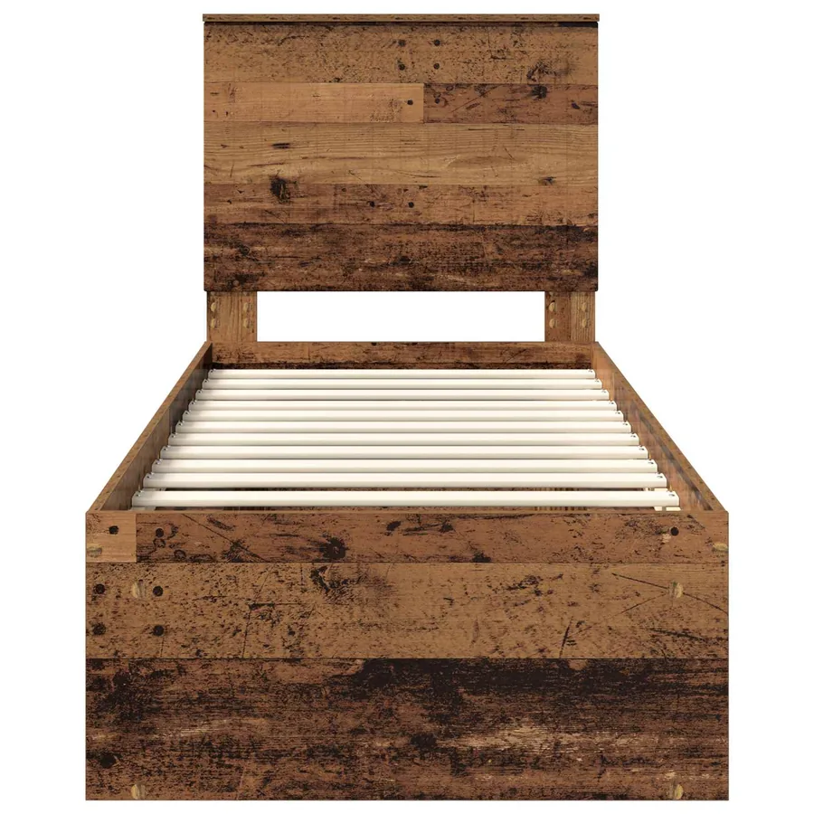 Cadre de lit Bois ancien 75 x 190 cm Bois de pin massif - 7