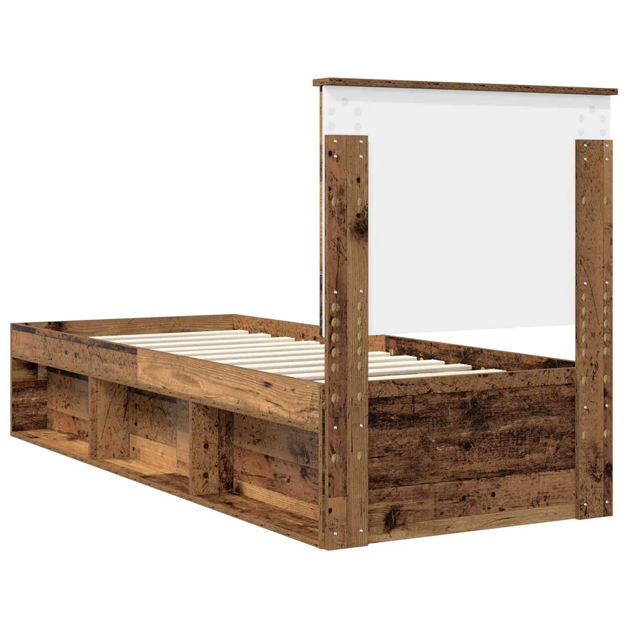 Cadre de lit Bois ancien 75 x 190 cm Bois de pin massif - 9