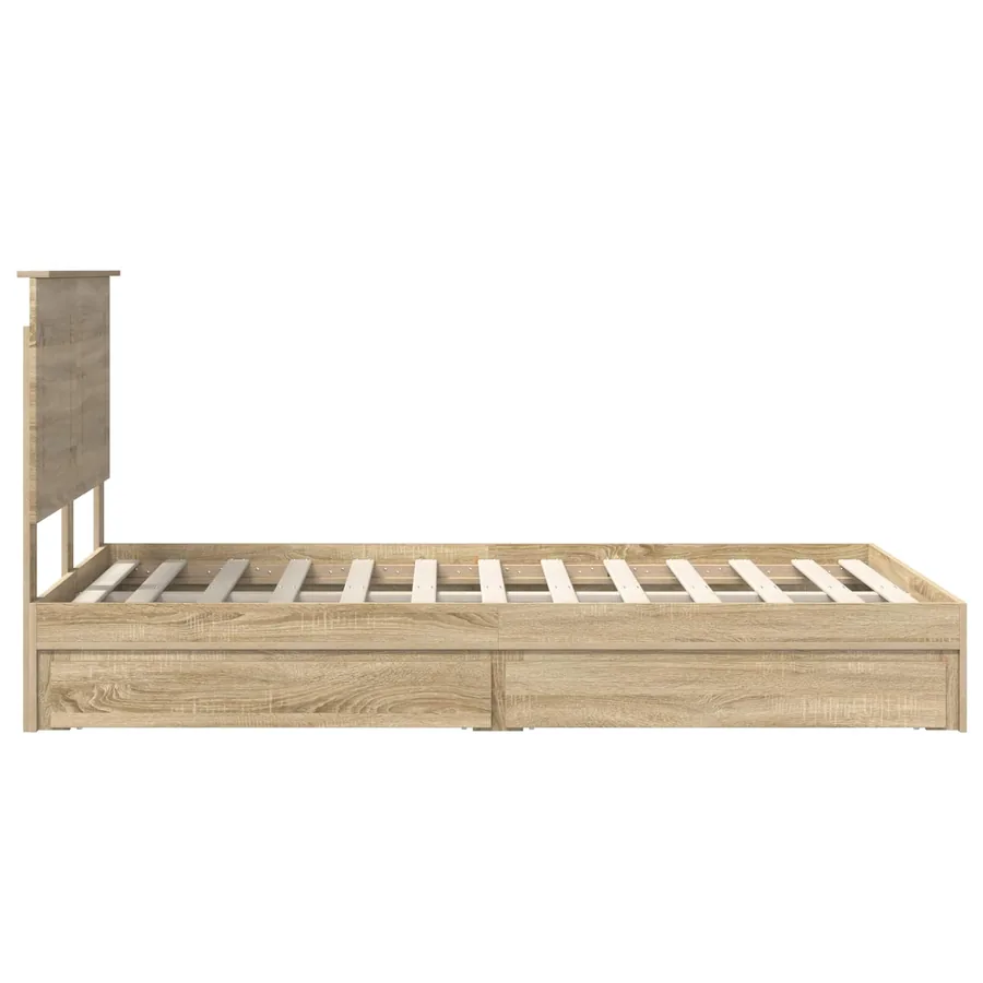 Lit de Rangement Chêne Sonoma 135 x 190 cm Bois d'ingénierie - 9