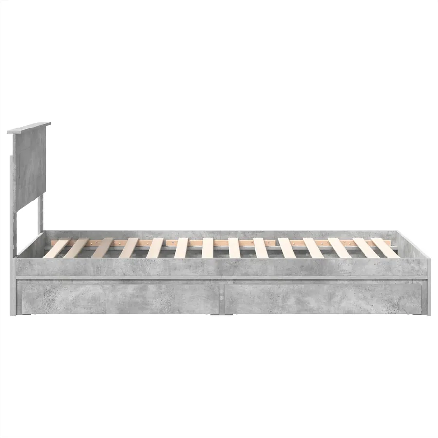 Lit de Rangement Gris béton 90 x 190 cm Bois d'ingénierie - 9
