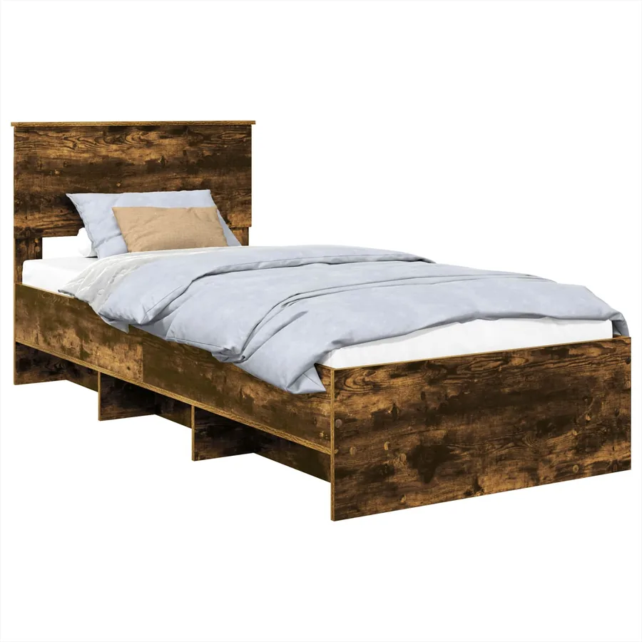 Cadre de lit Chêne fumé 90 x 200 cm Bois d'ingénierie - 2