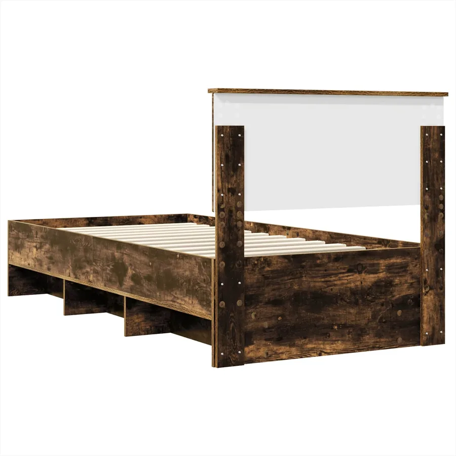 Cadre de lit Chêne fumé 90 x 200 cm Bois d'ingénierie - 9