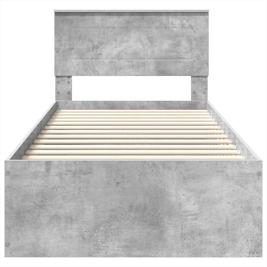Cadre de lit Gris béton 90 x 190 cm Bois d'ingénierie - 7