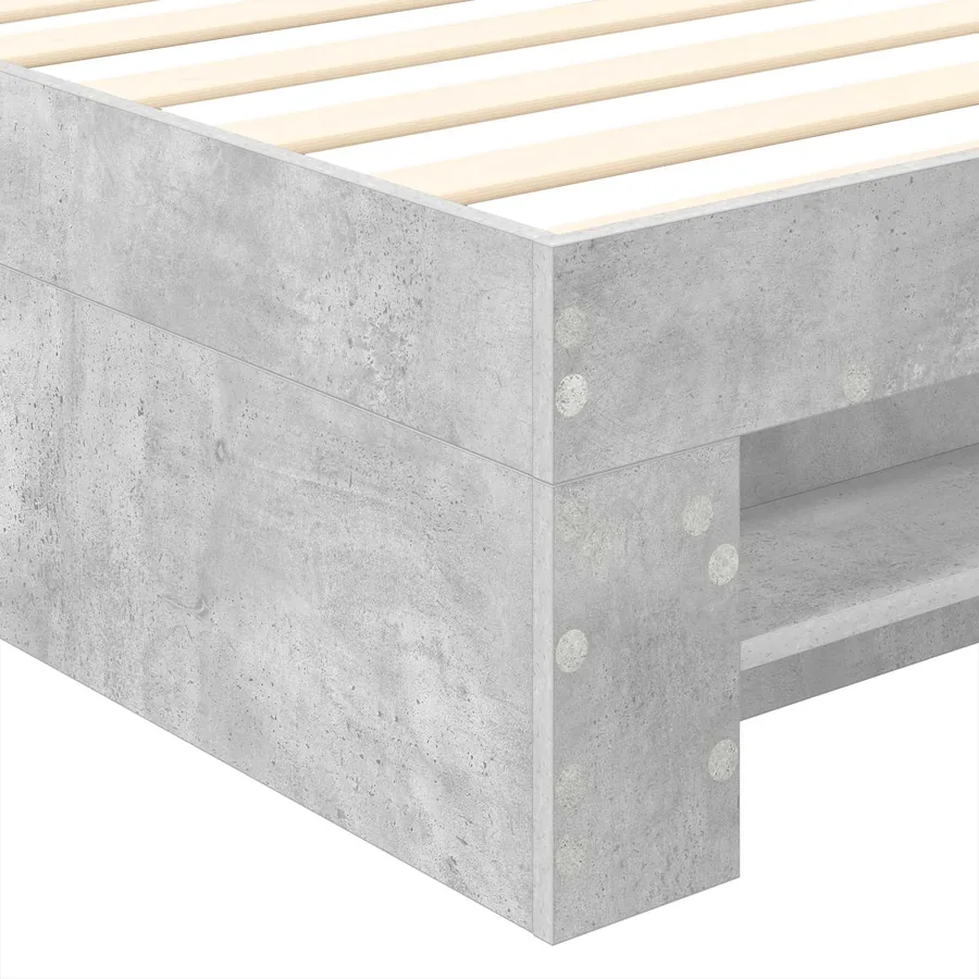 Cadre de lit Gris béton 90 x 200 cm Bois d'ingénierie - 11