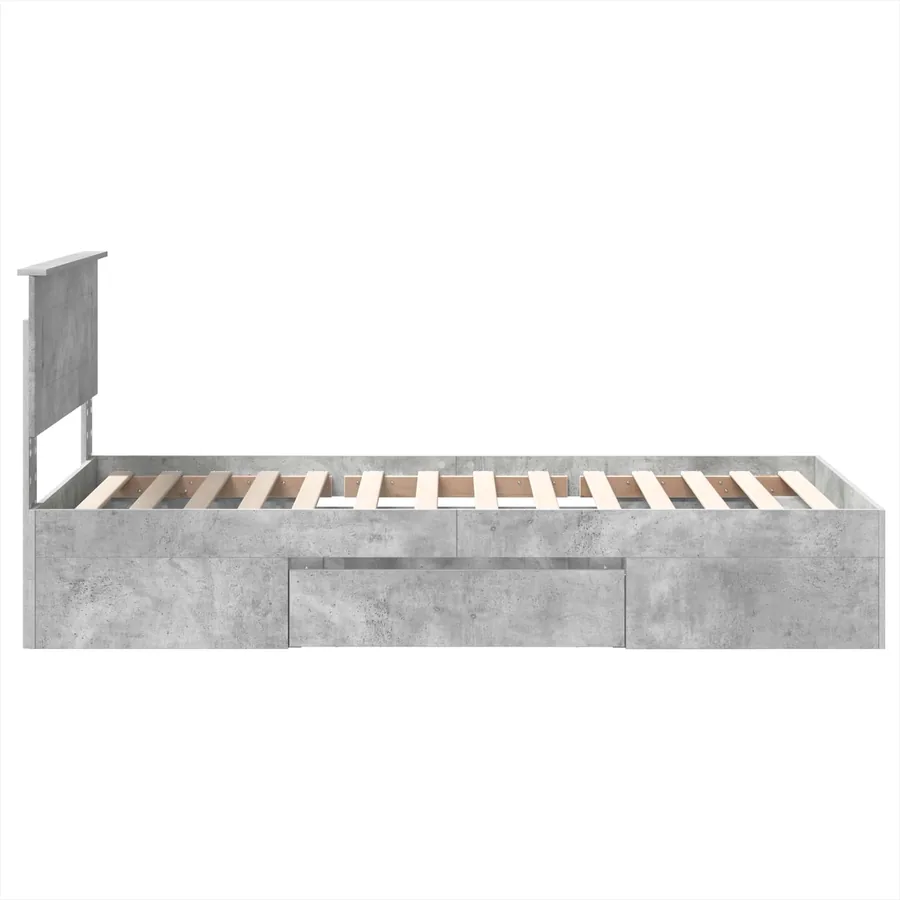Cadre de lit Gris béton 90 x 200 cm Bois d'ingénierie - 9