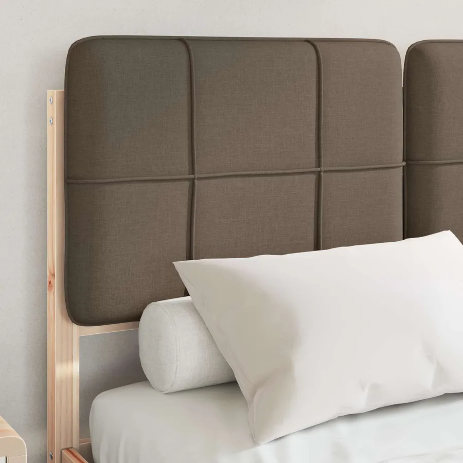 Cadre de lit avec tête de lit rembourrée Taupe 120 x 190 cm - 3