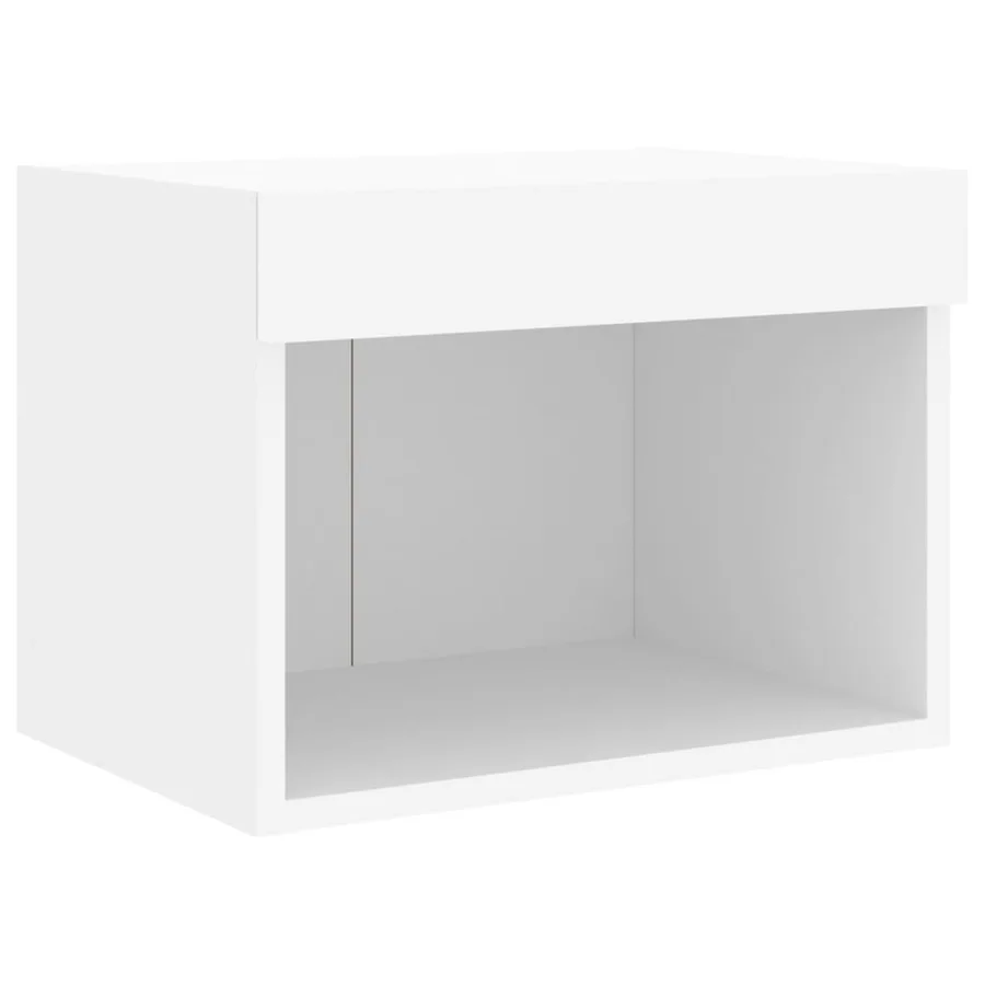 Unités murales TV avec LED 5 pcs blanc bois d'ingénierie - 9