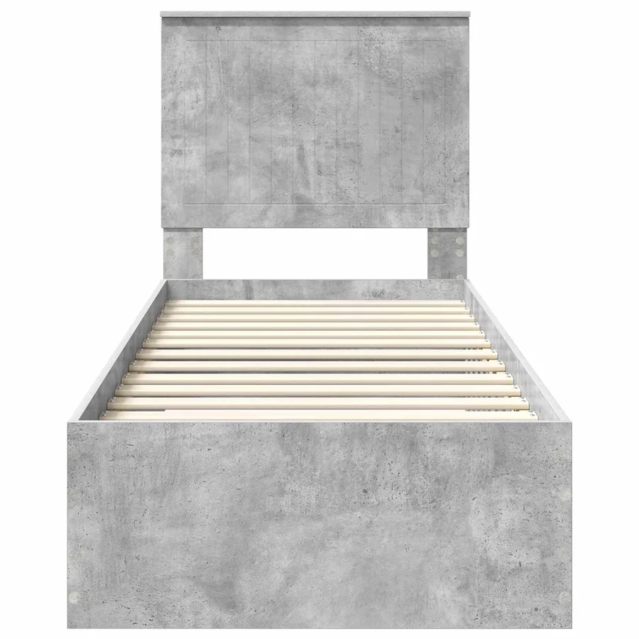 Cadre de lit Gris Béton et Argent 70 x 190 cm Bois d'ingénierie - 7