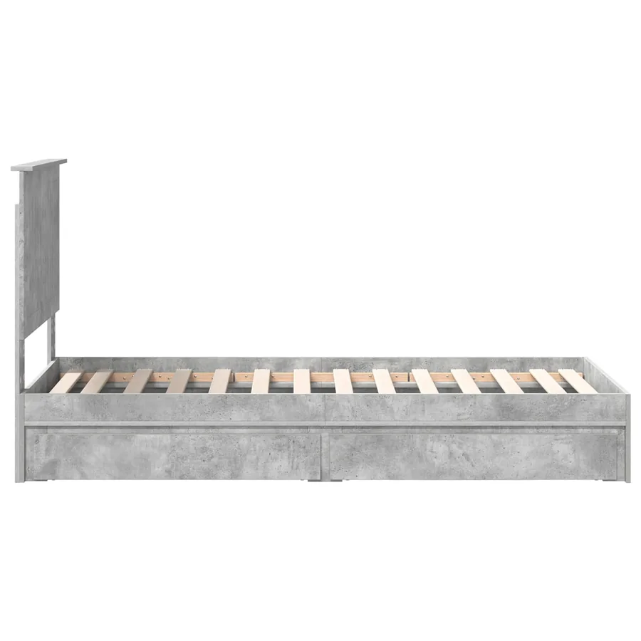 Lit de Rangement Gris béton 75 x 190 cm Bois d'ingénierie - 9