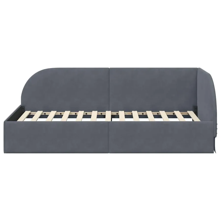 Cadre de lit d'angle Gris foncé 80 cm x 200 cm Velours - 5