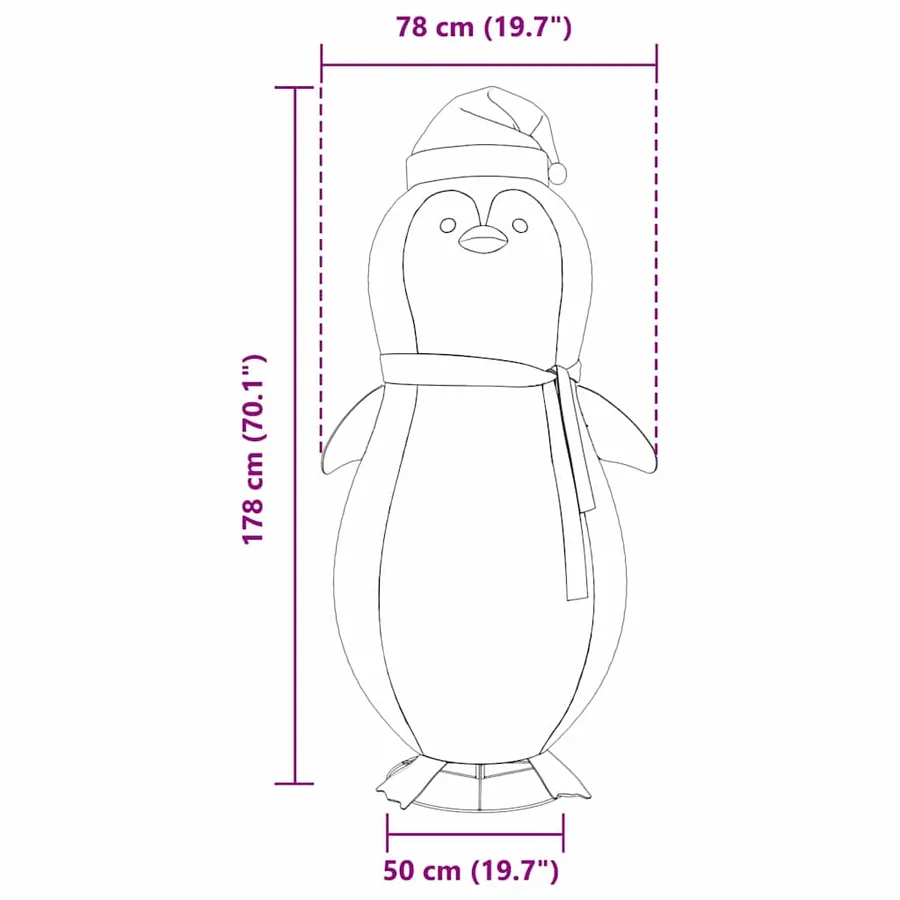 Figure de pingouin en neige Blanc chaud 78 x 178 cm tissu - 12