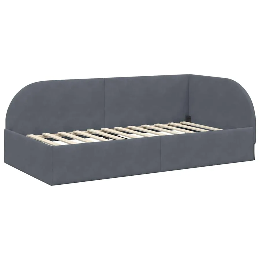 Cadre de lit d'angle avec matelas 2 pcs Gris Velours - 6