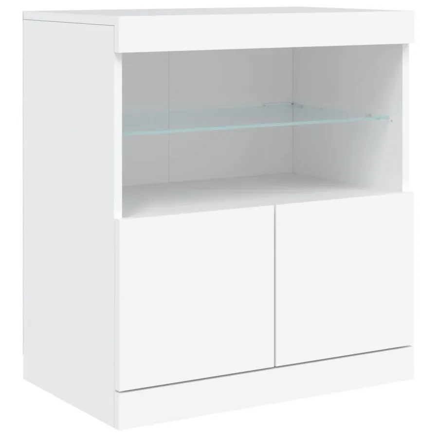 Buffet avec lumières LED blanc 181,5x37x67 cm - 11