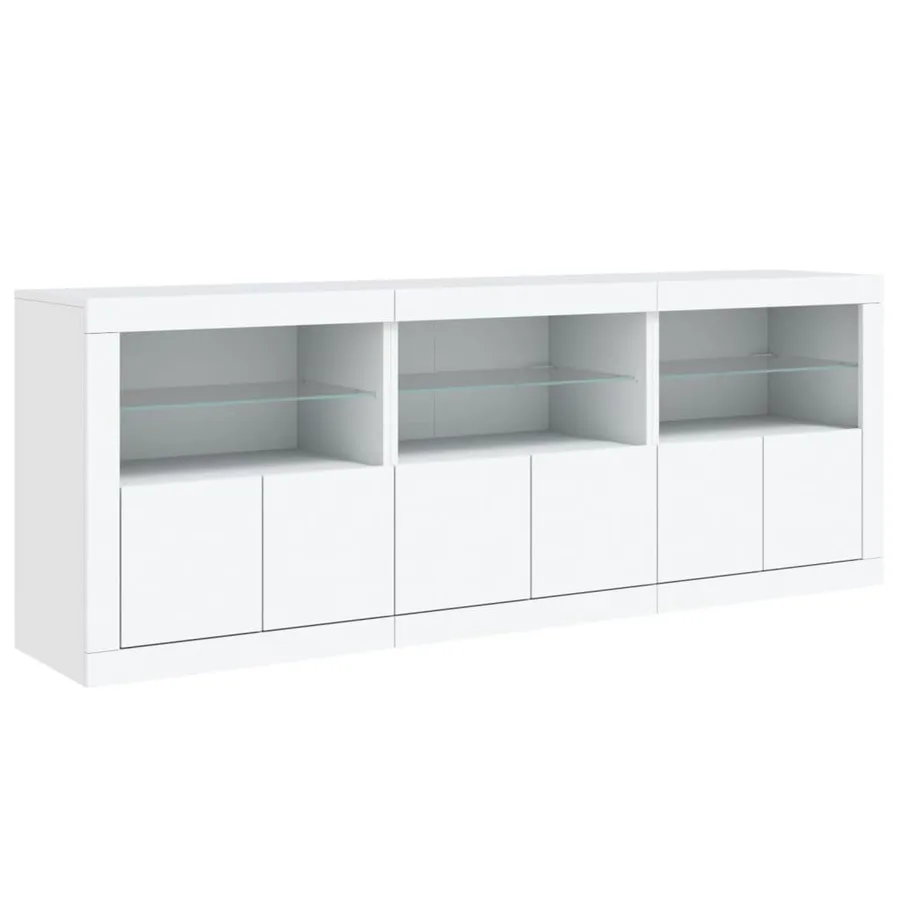 Buffet avec lumières LED blanc 181,5x37x67 cm - 5