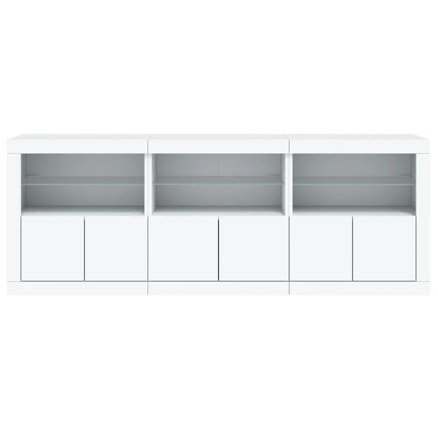 Buffet avec lumières LED blanc 181,5x37x67 cm - 6