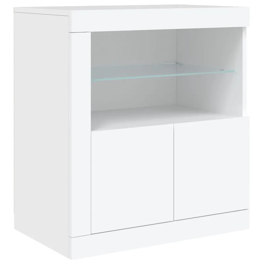 Buffet avec lumières LED blanc 181,5x37x67 cm - 9