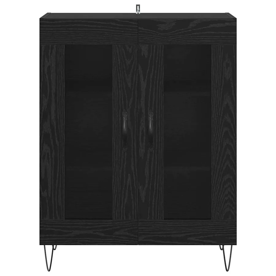 Buffet Chêne noir 69,5 x 34 x 90 cm Bois d'ingénierie - 6