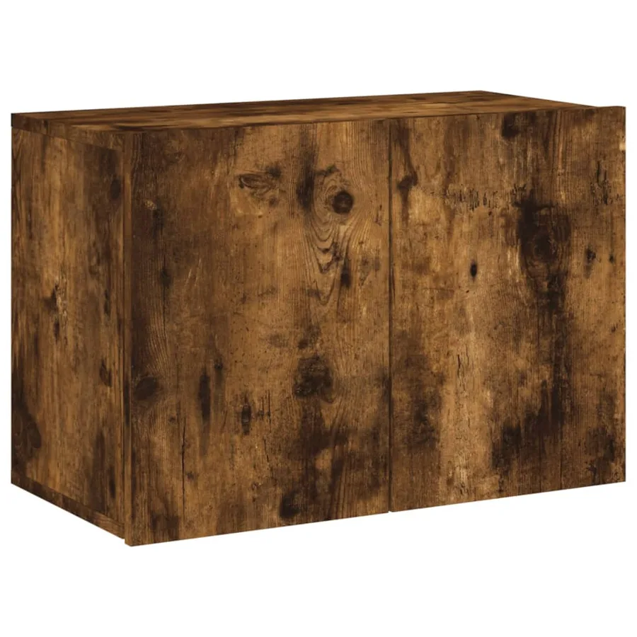 Meuble TV mural chêne fumé 60x30x41 cm - 2