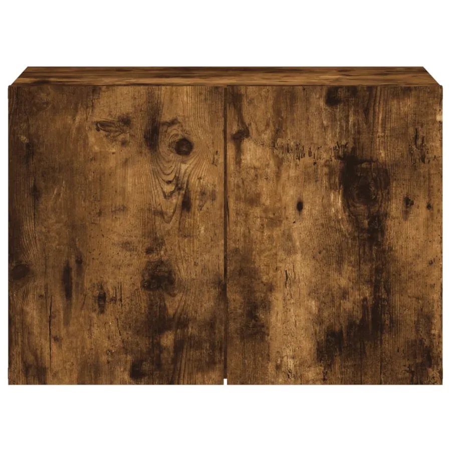 Meuble TV mural chêne fumé 60x30x41 cm - 6