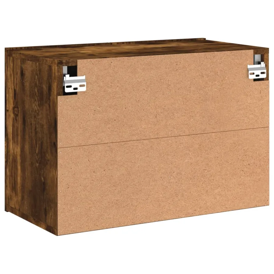 Meuble TV mural chêne fumé 60x30x41 cm - 8